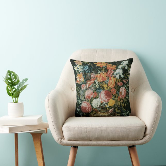 Vintage barocke Stillleben Blume in einer Vase Kissen (Stuhl )