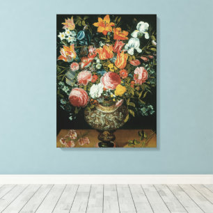 Vintage barocke Stillleben Blume in einer Vase Leinwanddruck