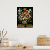 Vintage barocke Stillleben Blume in einer Vase Poster (Küche)