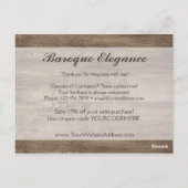 Vintage Barockfläche auf rustikalem Barnholz Viele Postkarte (Rückseite)