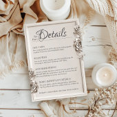 Vintage Barockflormonogramm-Hochzeitdetails Begleitkarte