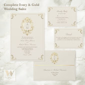 Vintage Barockgoldene Hochzeit Einladung