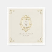 Vintage Barockgoldene Hochzeit Serviette (Vorderseite)
