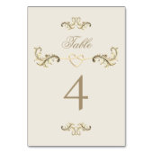 Vintage Barockgoldene Hochzeit Tischnummer (Rückseite)