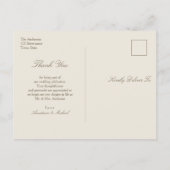 Vintage Barockgoldene Hochzeit Vielen Dank Postkarte (Rückseite)