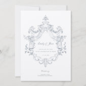 Vintage Barockhochzeit Einladung (Vorderseite)