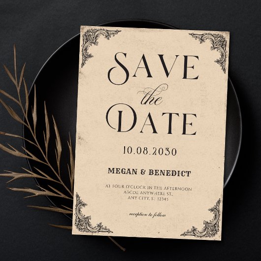 Vintage Barockhochzeit Save The Date