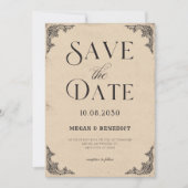 Vintage Barockhochzeit Save The Date (Vorderseite)