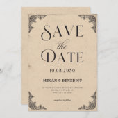 Vintage Barockhochzeit Save The Date (Vorne/Hinten)