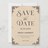 Vintage Barockhochzeit Save The Date (Vorderseite)
