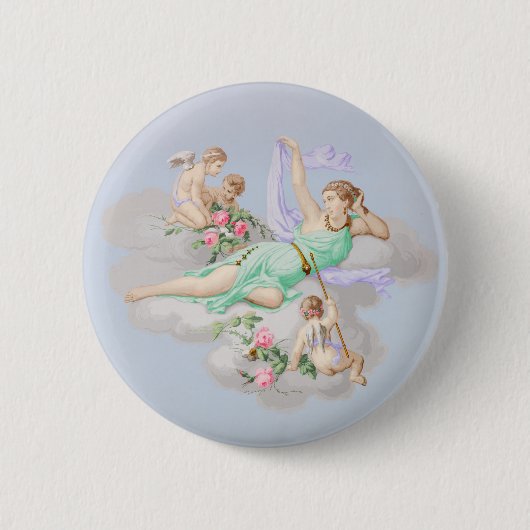 Vintage BarockPastelengel Button (Vorderseite)
