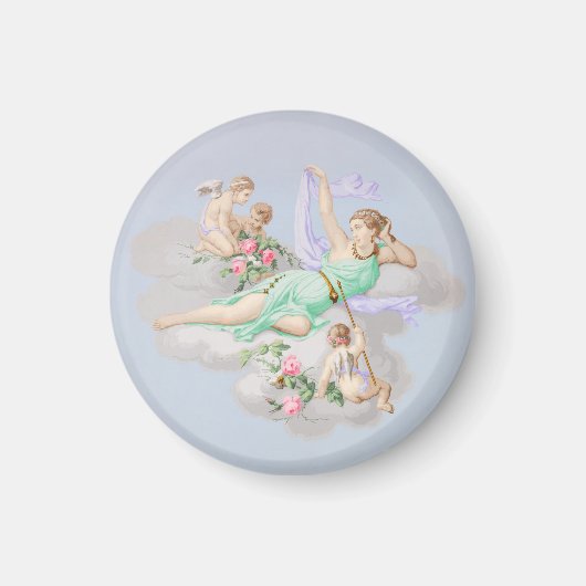 Vintage BarockPastelengel Magnet (Vorne)