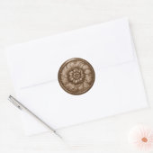 Vintage Baroque Embossed Look Seal Chocolate Runder Aufkleber (Umschlag)