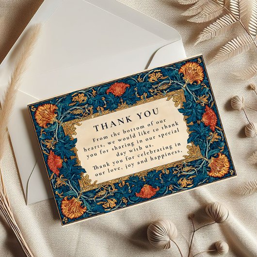 Vintage Baroque Floral Wedding Dankeskarte