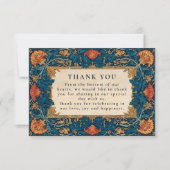 Vintage Baroque Floral Wedding Dankeskarte (Vorderseite)