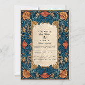 Vintage Baroque Floral Wedding Einladung (Vorderseite)
