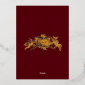 Vintage Baroque Rococo Border with Hearts Folieneinladung (Rückseite)