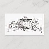 Vintage Baroque Rococo Floral Cartouche Begleitkarte (Rückseite)