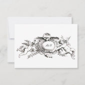 Vintage Baroque Rococo Floral Cartouche Dankeskarte (Rückseite)