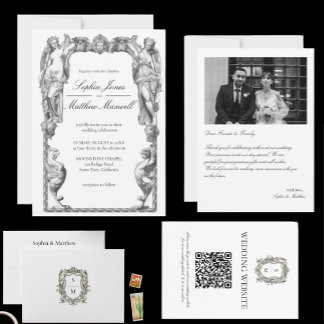 Vintage Baroque Statue Fine Art Renaissance Einladung