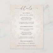 Vintage Baroque Wedding Details Enclosure Card Postkarte (Vorderseite)