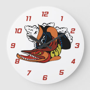 Vintage Barracuda-Entwurfs-Uhr Große Wanduhr