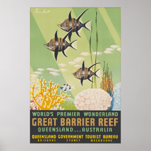 Vintage-Barriere-Riff-Reiseposter-Druck Poster