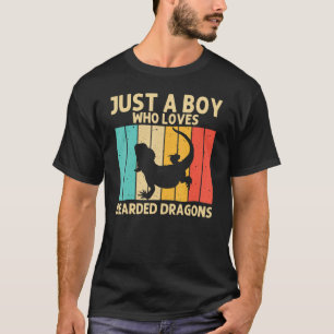Vintage Bartagame für Jungen Kinder Reptil T-Shirt