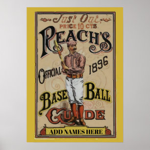 Vintage Baseball 1886 Text hinzufügen Poster