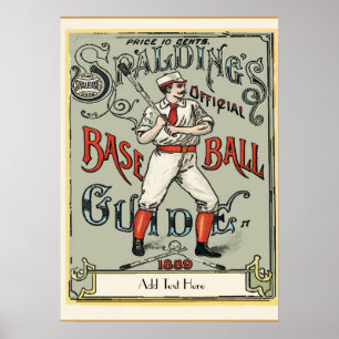 Vintage Baseball 1889 Text hinzufügen Poster