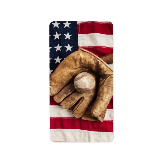 Vintage Baseball Adressaufkleber (Vorne)