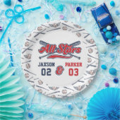 Vintage-Baseball-All-Star-Joint-Geburtstag Pappteller (Party)