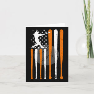 Vintage Baseball-Amerikaner-Flaggen-Baseball-Spira Karte