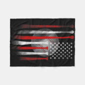 Vintage Baseball Amerikanische Flagge Fleecedecke (Vorderseite (Horizontal))