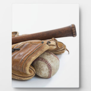 Vintage Baseball and Bat Fotoplatte