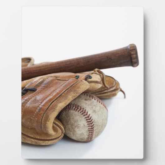 Vintage Baseball and Bat Fotoplatte (Vorderseite)