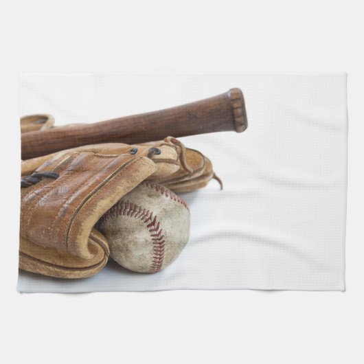 Vintage Baseball and Bat Geschirrtuch (Horizontal)