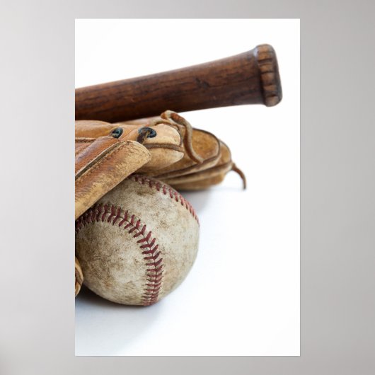 Vintage Baseball and Bat Poster (Vorne)
