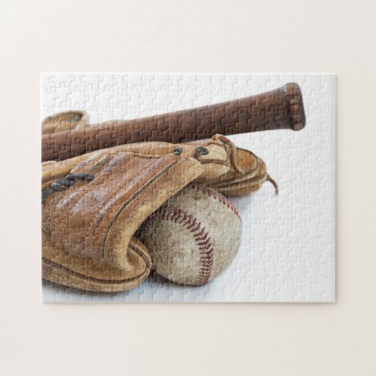 Vintage Baseball and Bat Puzzle (Horizontal)