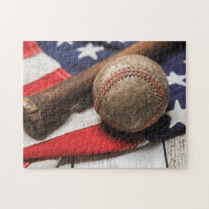 Vintage Baseball and Bat Puzzle