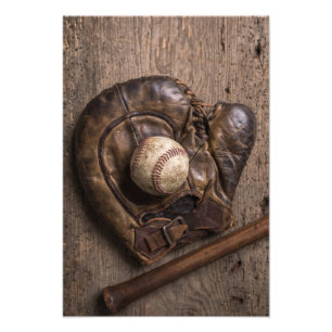 Vintage Baseball-Ausrüstung Fotodruck
