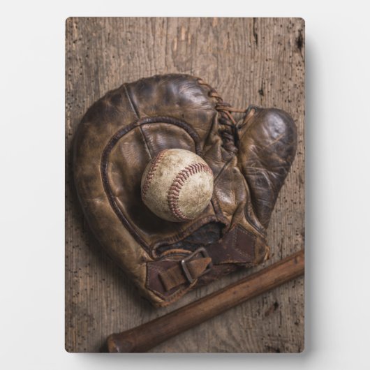 Vintage Baseball-Ausrüstung Fotoplatte (Vorderseite)