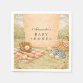 Vintage-Baseball-Baby-Shower Serviette (Vorderseite)