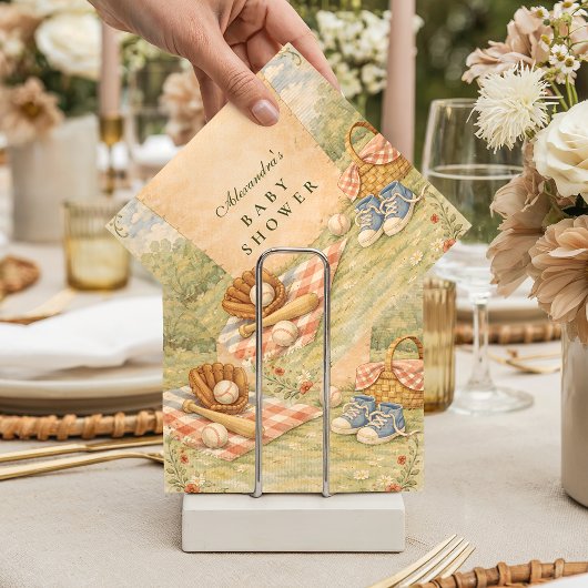 Vintage-Baseball-Baby-Shower Serviette