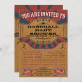 Vintage Baseball Babydusche Einladung (Vorne/Hinten)