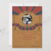 Vintage Baseball Babydusche Einladung (Rückseite)