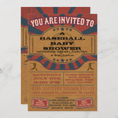 Vintage Baseball Babydusche Einladung (Vorne/Hinten)
