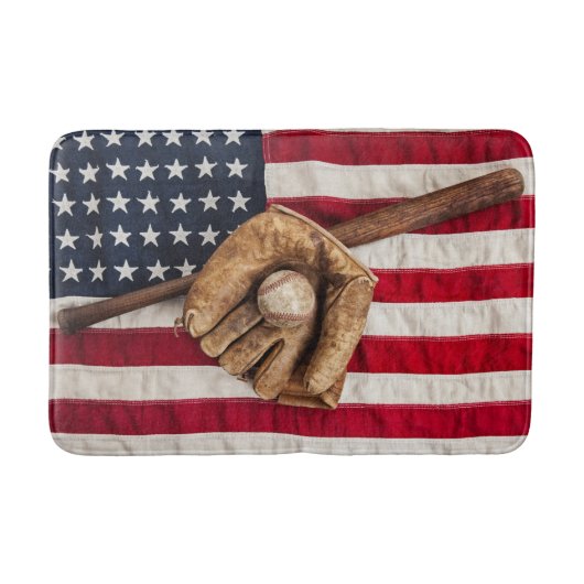 Vintage-Baseball Badematte (Vorderseite)