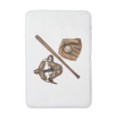 Vintage-Baseball Badematte (Vorderseite Vertikal)