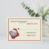 Vintage Baseball-Bar Mitzvah-Antwort RSVP Karte (Stehend Vorderseite)